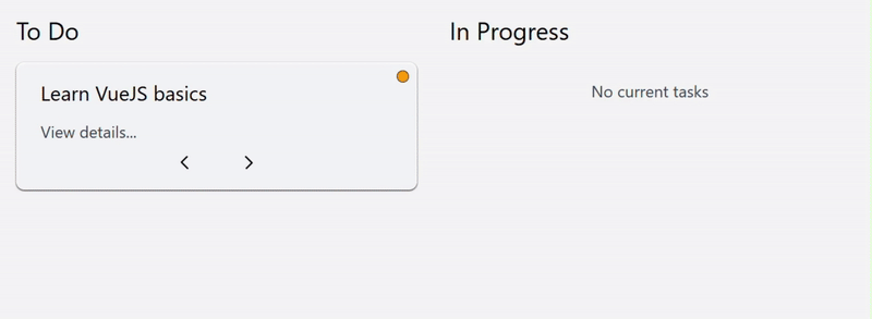 A task card being moved through keyboard interaction