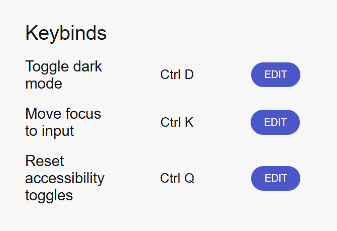 Accessibility toggles